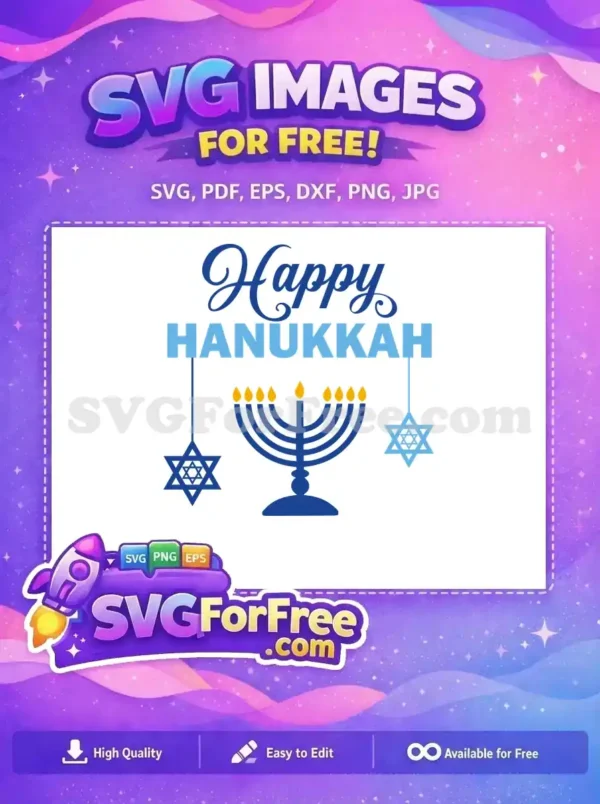 Free Happy Hanukkah Free Menorah Candles Celebration Free SVG