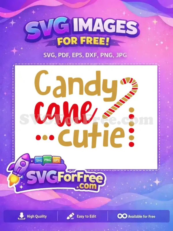 Free Candy Cane Cutie Free Festive Holiday Joy Free SVG