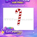 Free Striped Candy Free Cane Christmas Free SVG - Instant Download