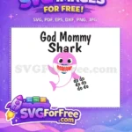 Free Pink Mommy Shark Smiling Free God Mommy Shark Easter Free SVG - Instant Download