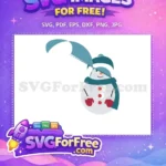 Free Smiling Snowman Free Blue Hat Christmas Free SVG - Instant Download