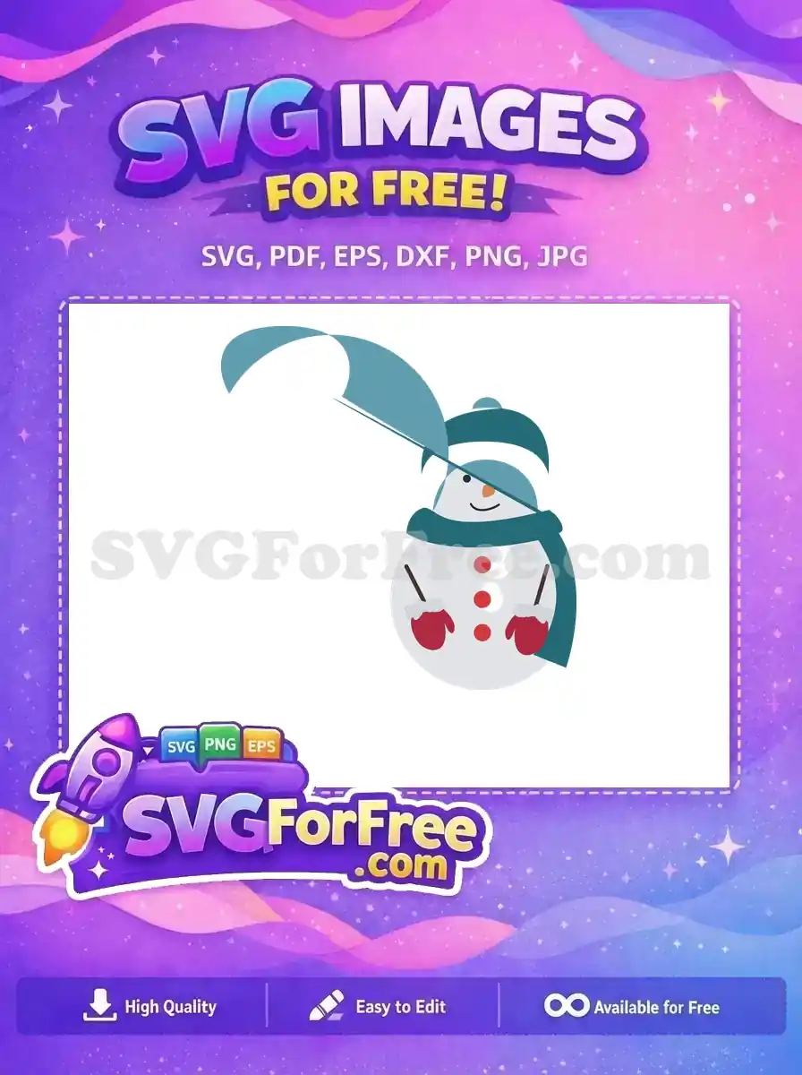 Free Smiling Snowman Free Blue Hat Christmas Free SVG