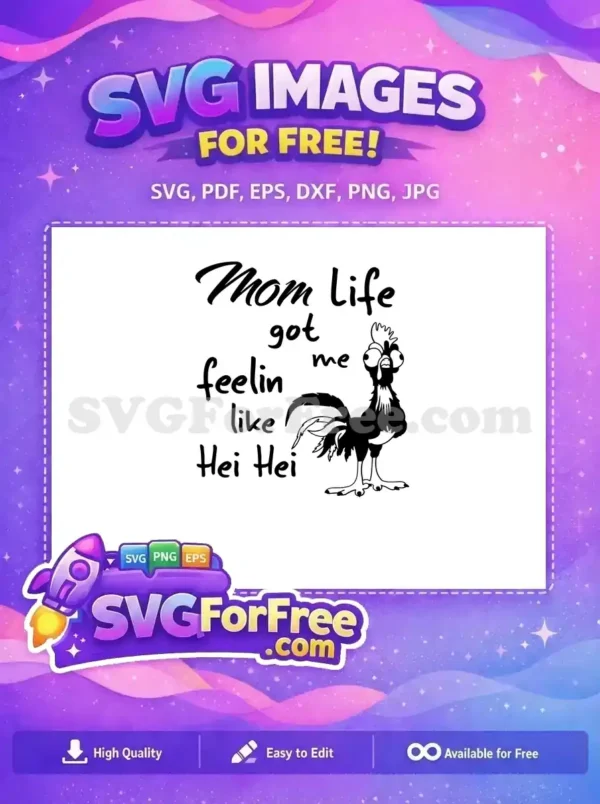 Free Goofy Eyes Free Black Silhouette Mom Life Hei Hei Free SVG
