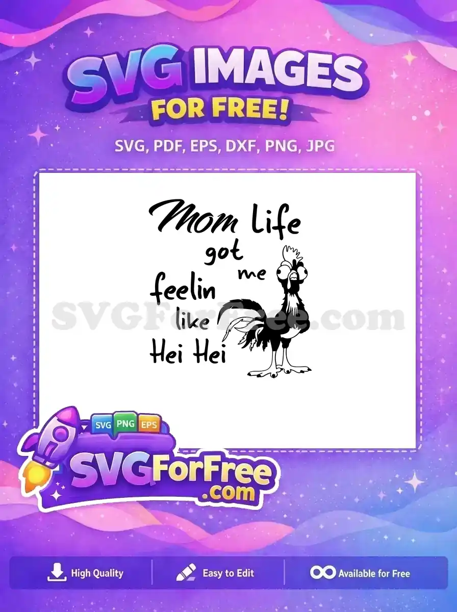 Free Goofy Eyes Free Black Silhouette Mom Life Hei Hei Free SVG