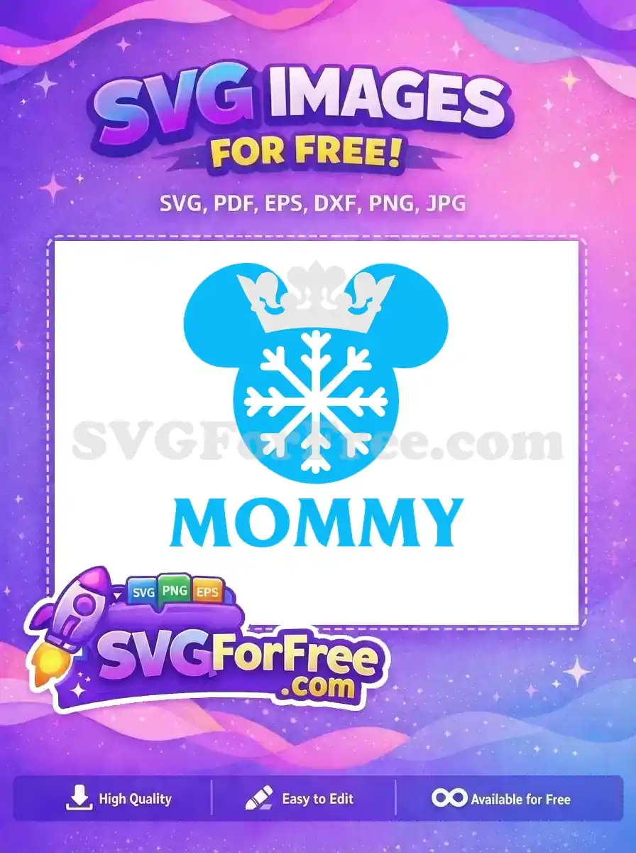 Free Blue Crown Free Snowflake Mommy Christmas Free SVG
