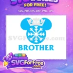 Free Blue Snowflake Crown Free Brother Holidays Christmas Free SVG - Instant Download
