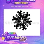 Free Mickey Snowflake Free Christmas Black Silhouette Free SVG - Instant Download