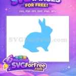 Free Easter Bunny Silhouette Free Light Blue Holidays Free SVG - Instant Download