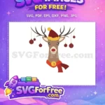 Free Santa Hat Free Golden Bell Reindeer Christmas Free SVG - Instant Download