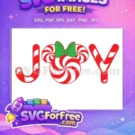 Free Candy Cane Letters Free Green Bow Christmas Free SVG - Instant Download