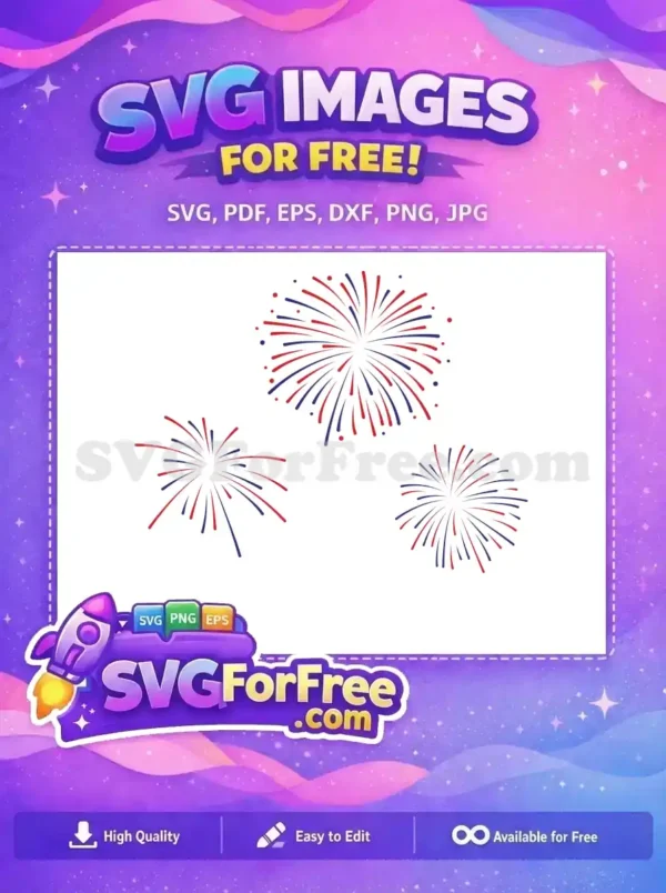 Free Red Blue Bursts Free Festive Fireworks Holidays Free SVG