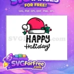 Free Santa Hat Pink Free Mistletoe Happy Holiday Free SVG - Instant Download