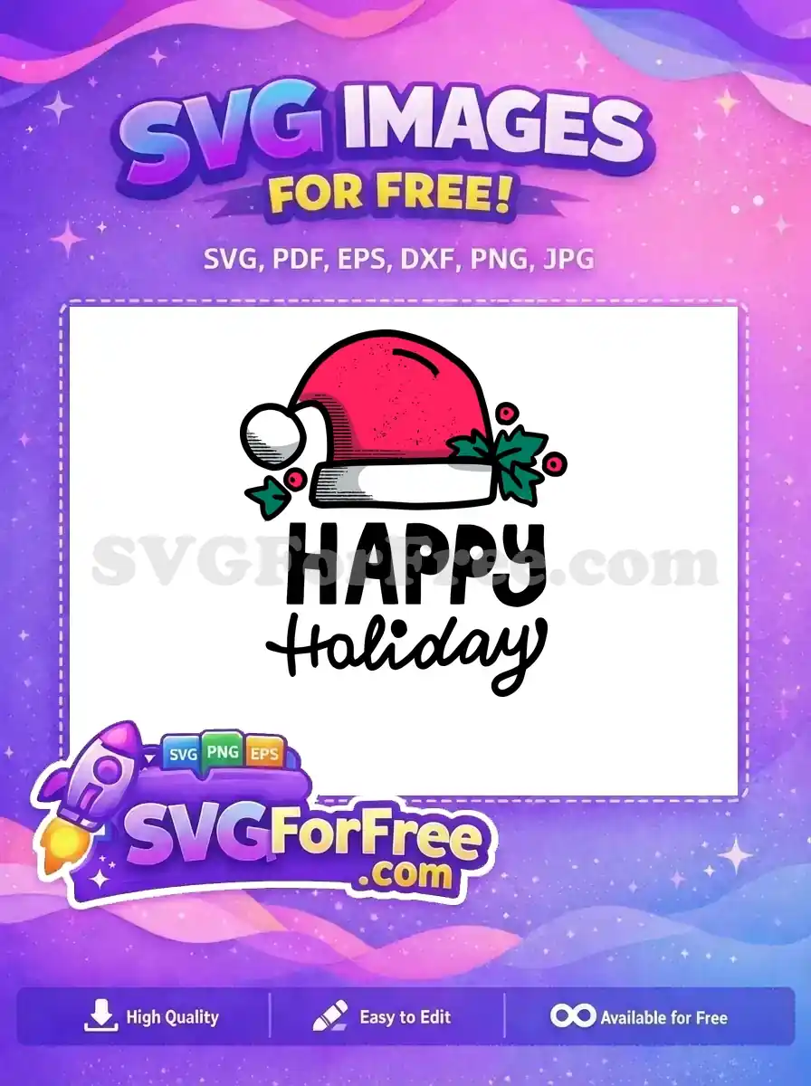 Free Santa Hat Pink Free Mistletoe Happy Holiday Free SVG