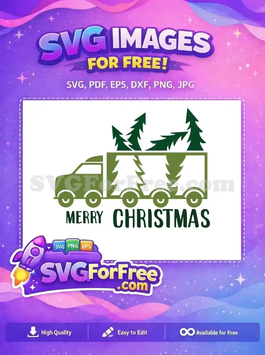 Free Green Christmas Truck Free Evergreen Trees Holidays Free SVG
