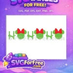 Free Green Minnie Head Free Red Bow Holidays Free SVG - Instant Download
