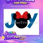 Free Minnie Joy Blue Text Free Christmas Easter Free SVG - Instant Download