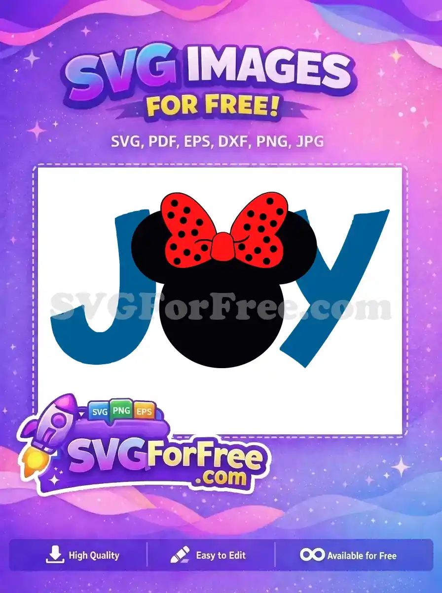 Free Minnie Joy Blue Text Free Christmas Easter Free SVG