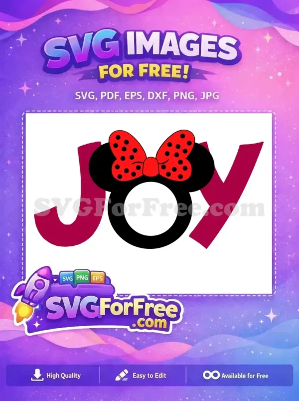 Free Minnie Joy Red Bow Free Holidays Christmas Easter Free SVG