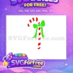 Free Striped Candy Free Green Bow Christmas Free SVG - Instant Download