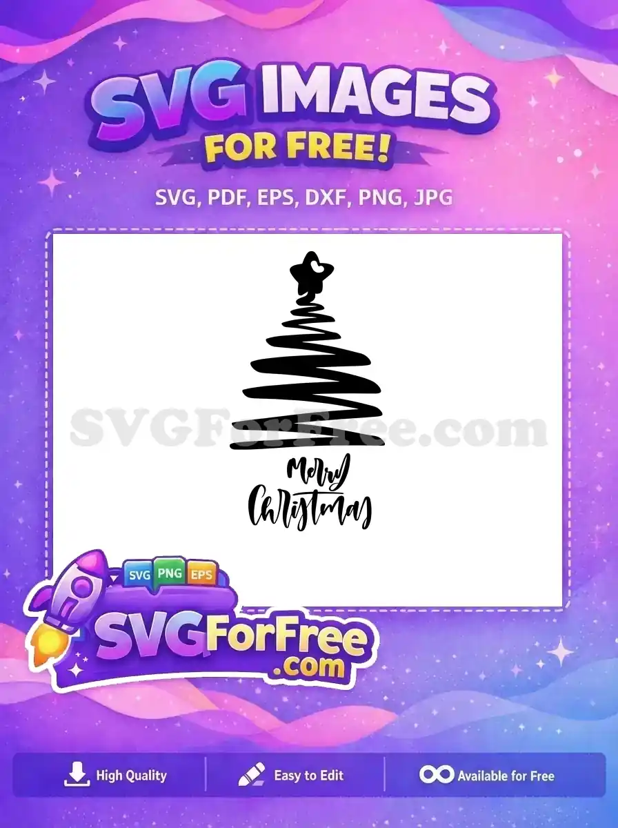 Free Black Tree Free Merry Christmas Holidays Free SVG
