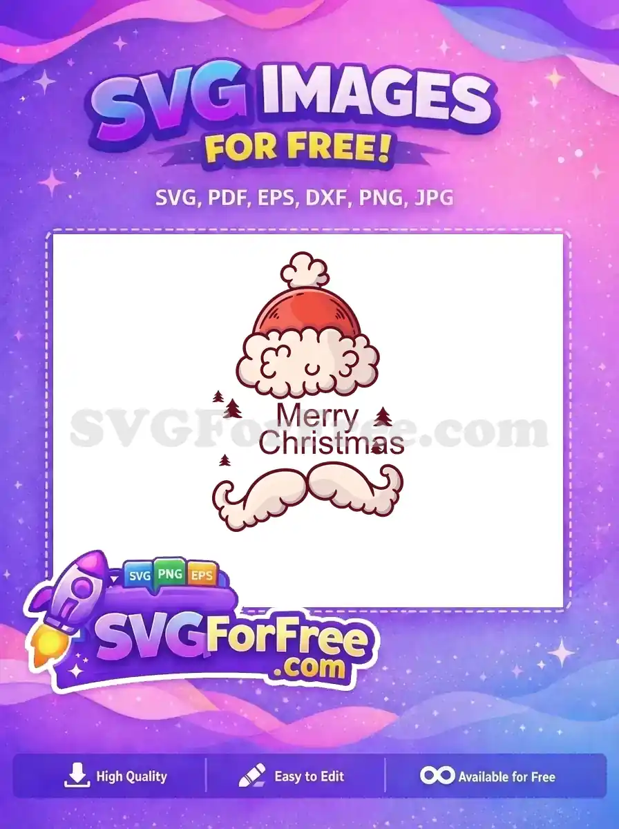 Free Santa Hat Free Moustache Merry Christmas Free SVG