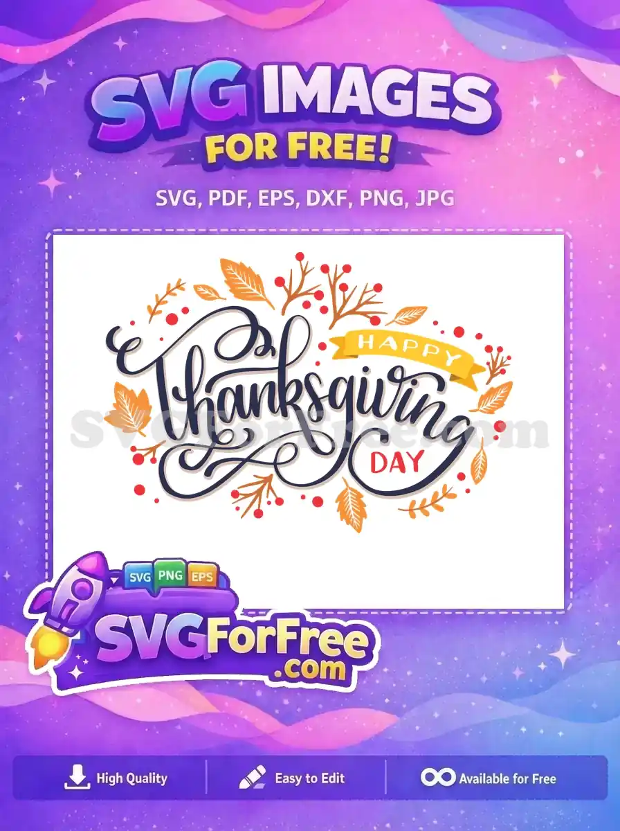 Free Thanksgiving Day leaves Free Holiday Typography Free SVG