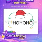 Free Santa Hat Free Hohoho Text Christmas Free SVG - Instant Download