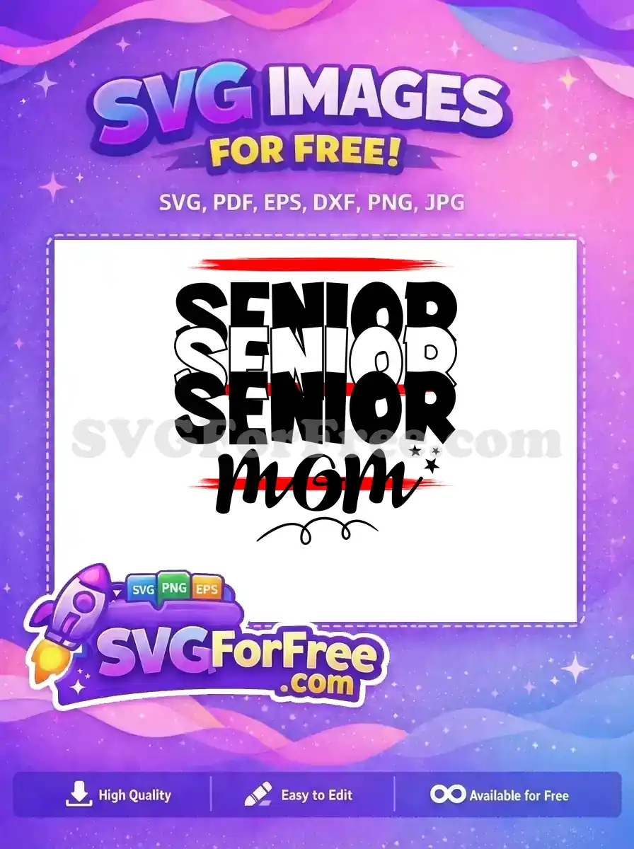 Free Senior Mom Free Red Brushstrokes Graduation Free SVG