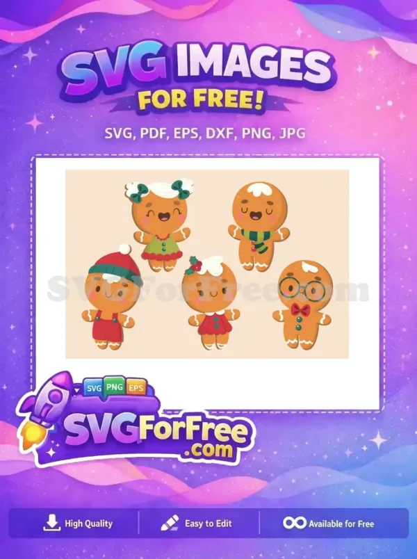 Free Cute Holiday Gingerbread Free Christmas Easter Characters Free SVG