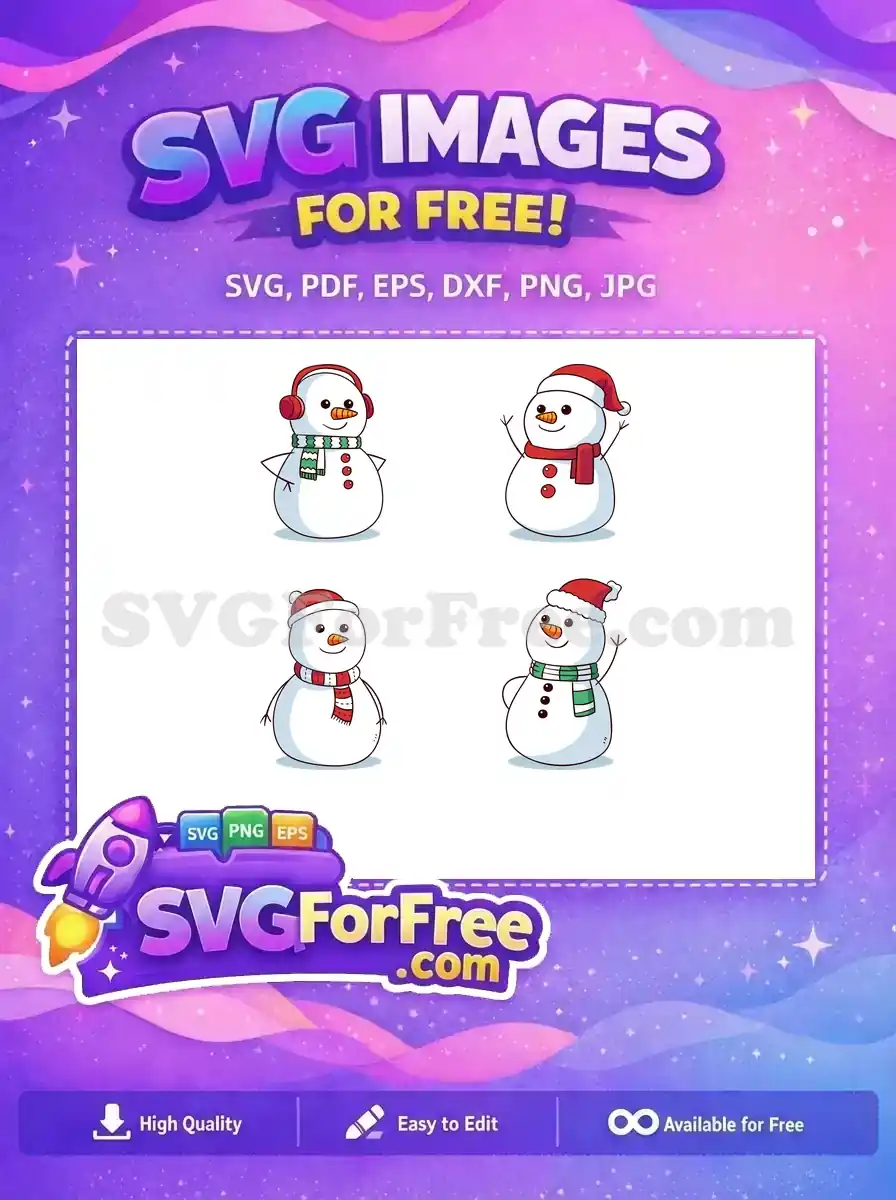 Free Cheerful Snowman Faces Free Christmas Holiday Season Free SVG