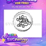 Free Calligraphic New Year Free Star Border Holidays Free SVG - Instant Download