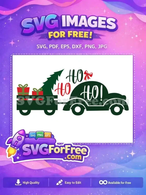 Free Christmas Tree Free Presents Truck Ho Ho Ho Free SVG