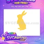 Free Yellow Easter Bunny Silhouette Free Holiday Easter Free SVG - Instant Download