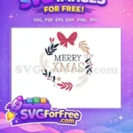 Free Red Bow Free Christmas Wreath Merry Xmas Free SVG - Instant Download