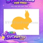 Free Yellow Easter Bunny Free Simple Silhouette Holidays Free SVG - Instant Download