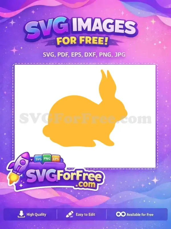 Free Yellow Easter Bunny Free Simple Silhouette Holidays Free SVG