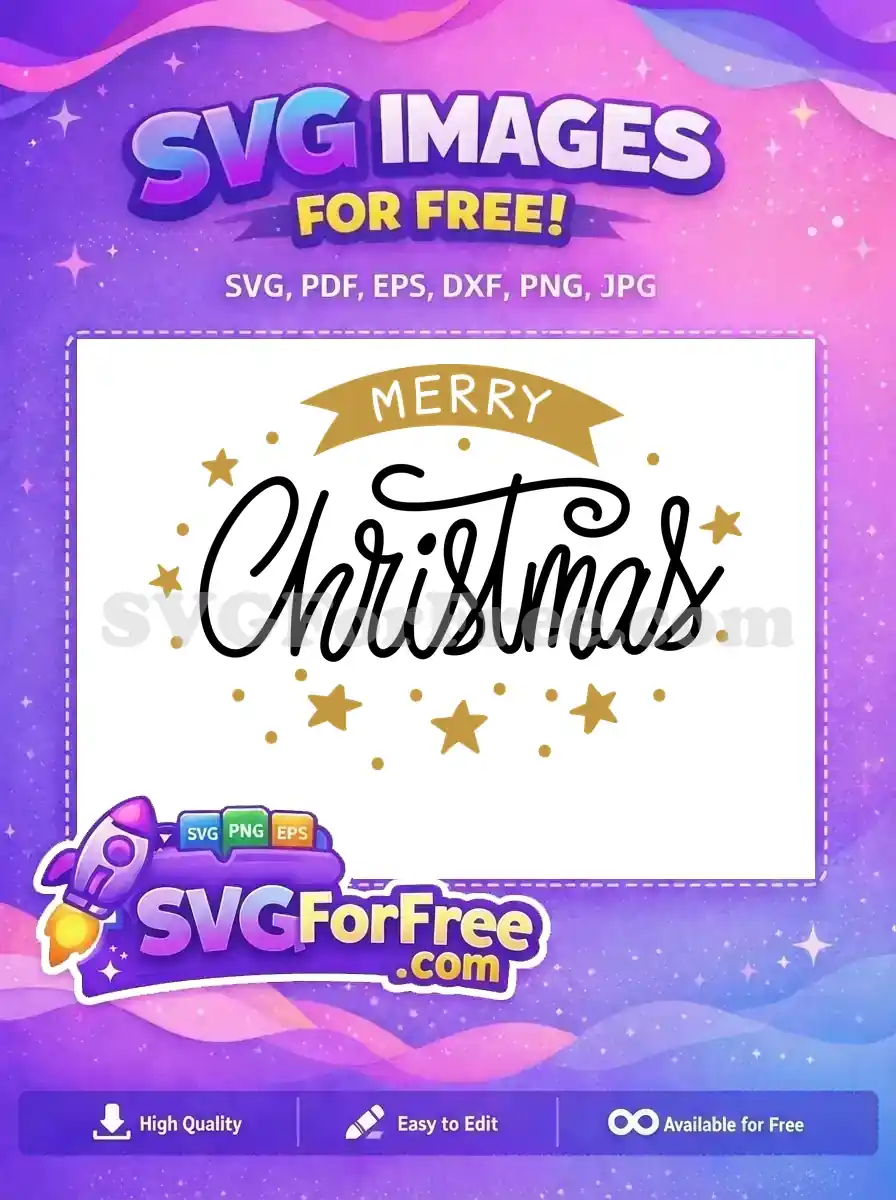 Free Gold Stars Free Merry Christmas Holidays Free SVG