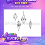 Free Ornate Baubles Free Snowflake Christmas Holiday Free SVG - Instant Download