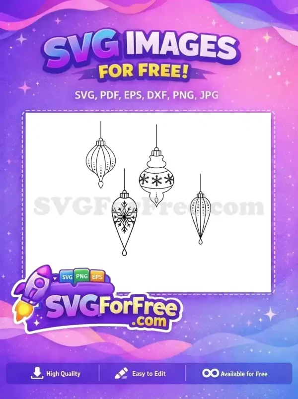 Free Ornate Baubles Free Snowflake Christmas Holiday Free SVG