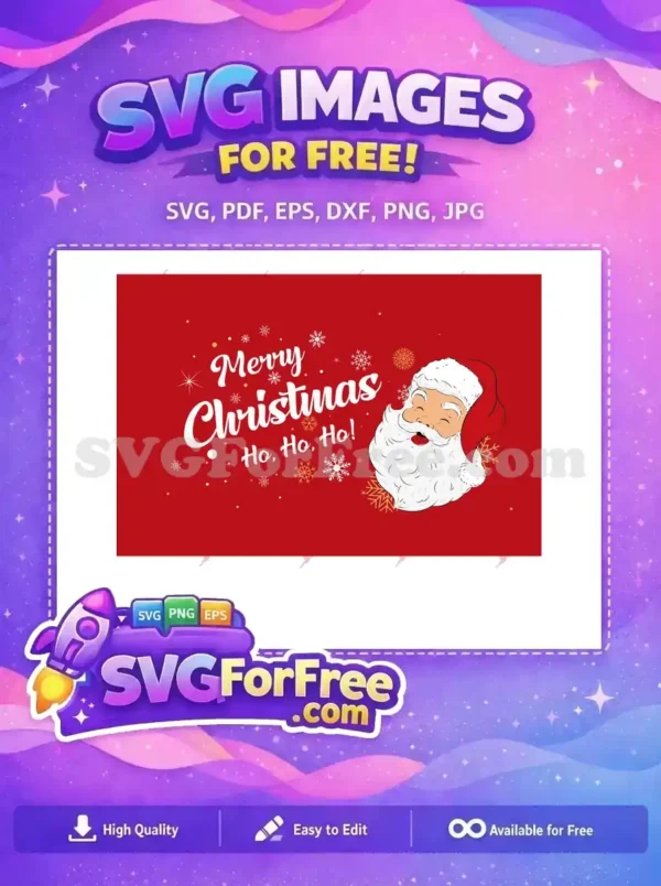 Free Santa Claus Smile Free Merry Christmas Card Free SVG