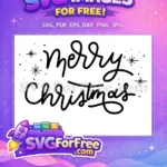 Free Merry Christmas Font Free Star Accents Holidays Free SVG - Instant Download