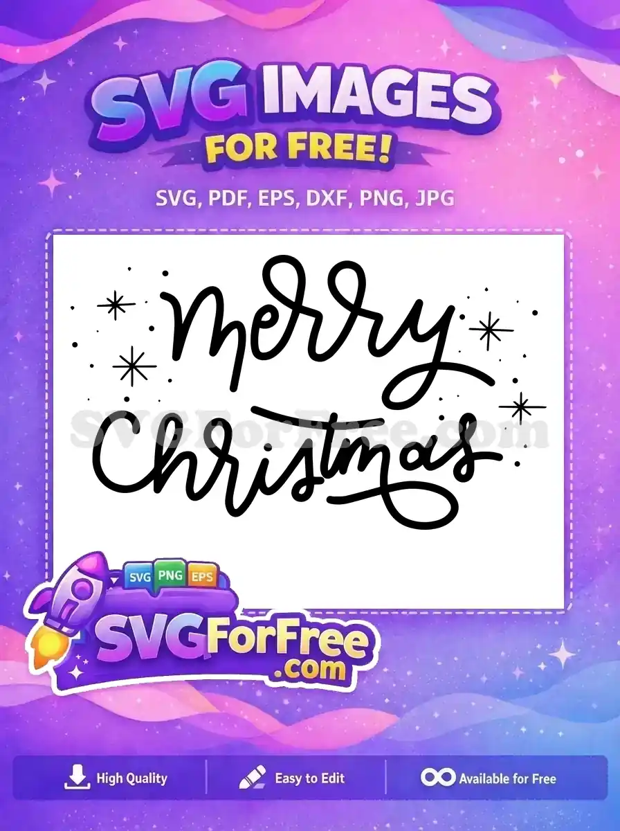 Free Merry Christmas Font Free Star Accents Holidays Free SVG