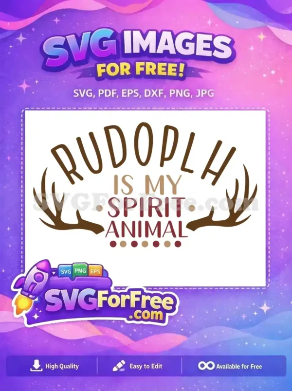 Free Rudolph Antlers Free Spirit Animal Christmas Free SVG