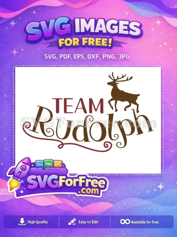 Free Brown Reindeer Free Team Rudolph Christmas Free SVG