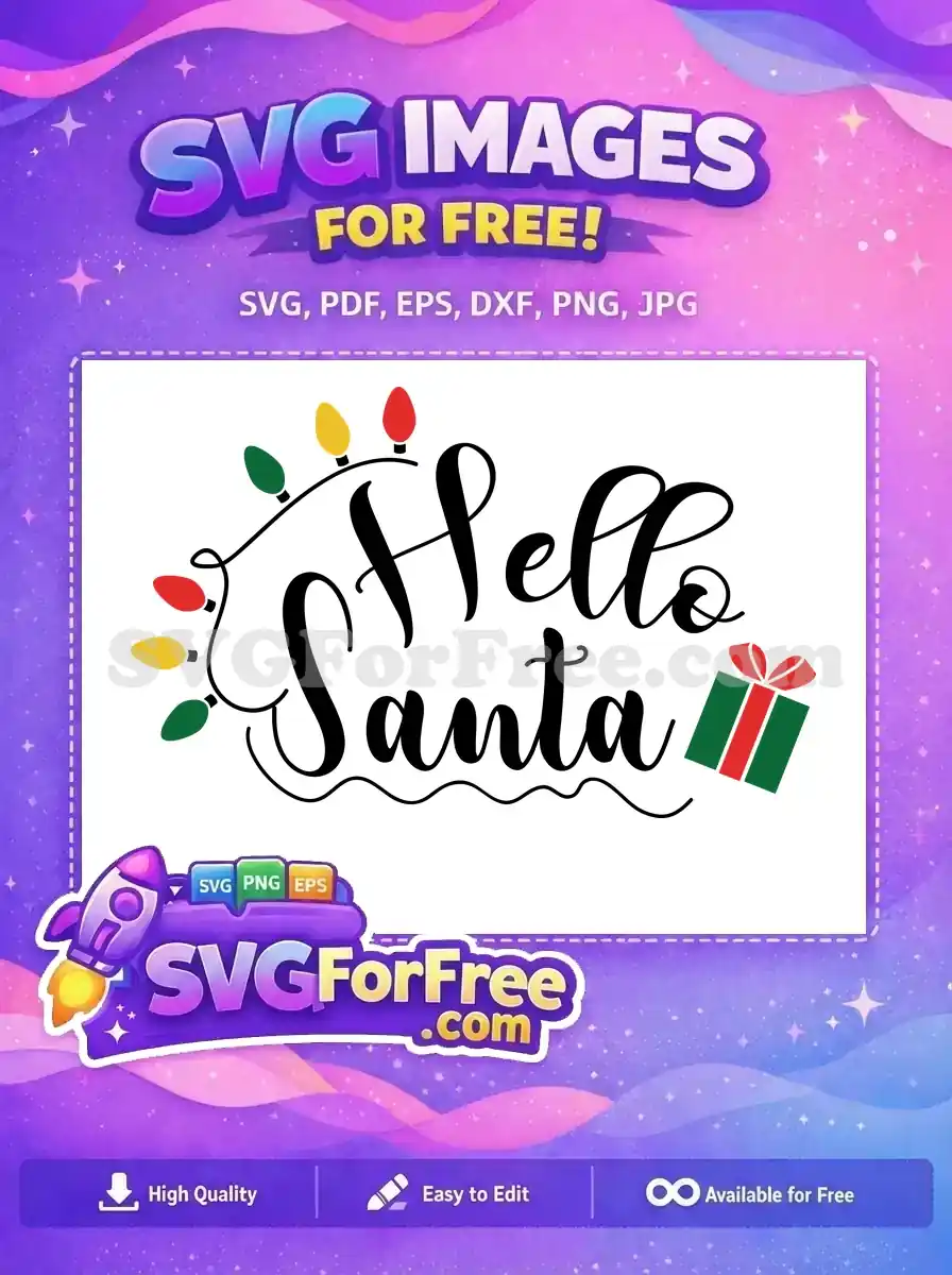 Free Colorful Lights Free Green Gift Christmas Free SVG