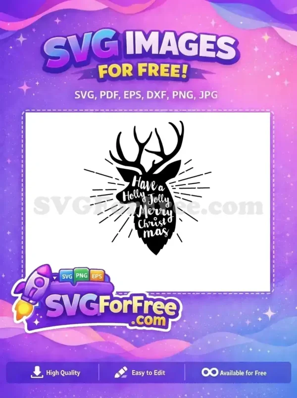 Free Reindeer Antlers Free Christmas Quote Holidays Free SVG