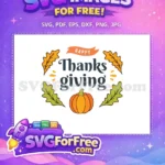Free Happy Thanksgiving Free Pumpkin Leaves Holidays Christmas Free SVG - Instant Download