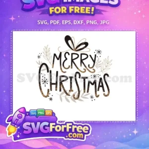 Free Brown Merry Christmas Letters Free Gift Box Holidays Free SVG