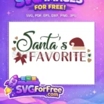 Free Santa Hat Green Script Free Bow Accent Christmas Free SVG - Instant Download