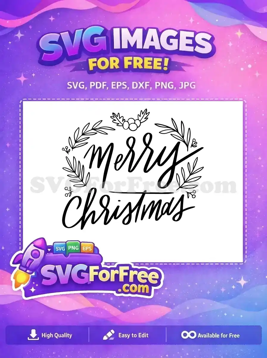 Free Ornate Leaves Free Merry Christmas Holidays Free SVG